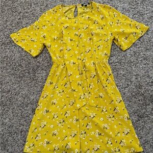 Floral Yellow Dress Summer